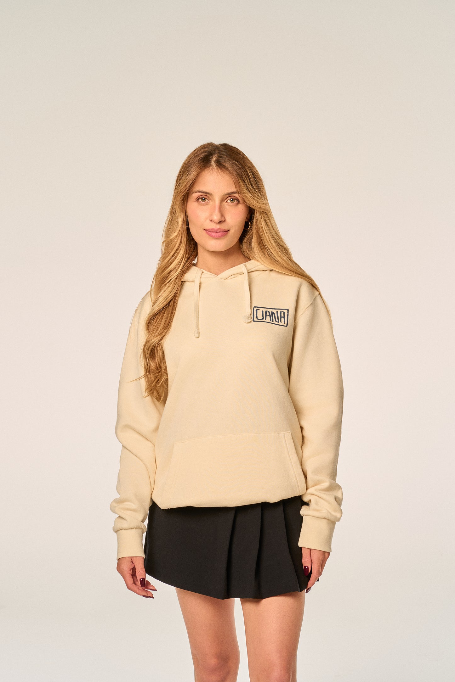 Sudadera capucha beige OANA