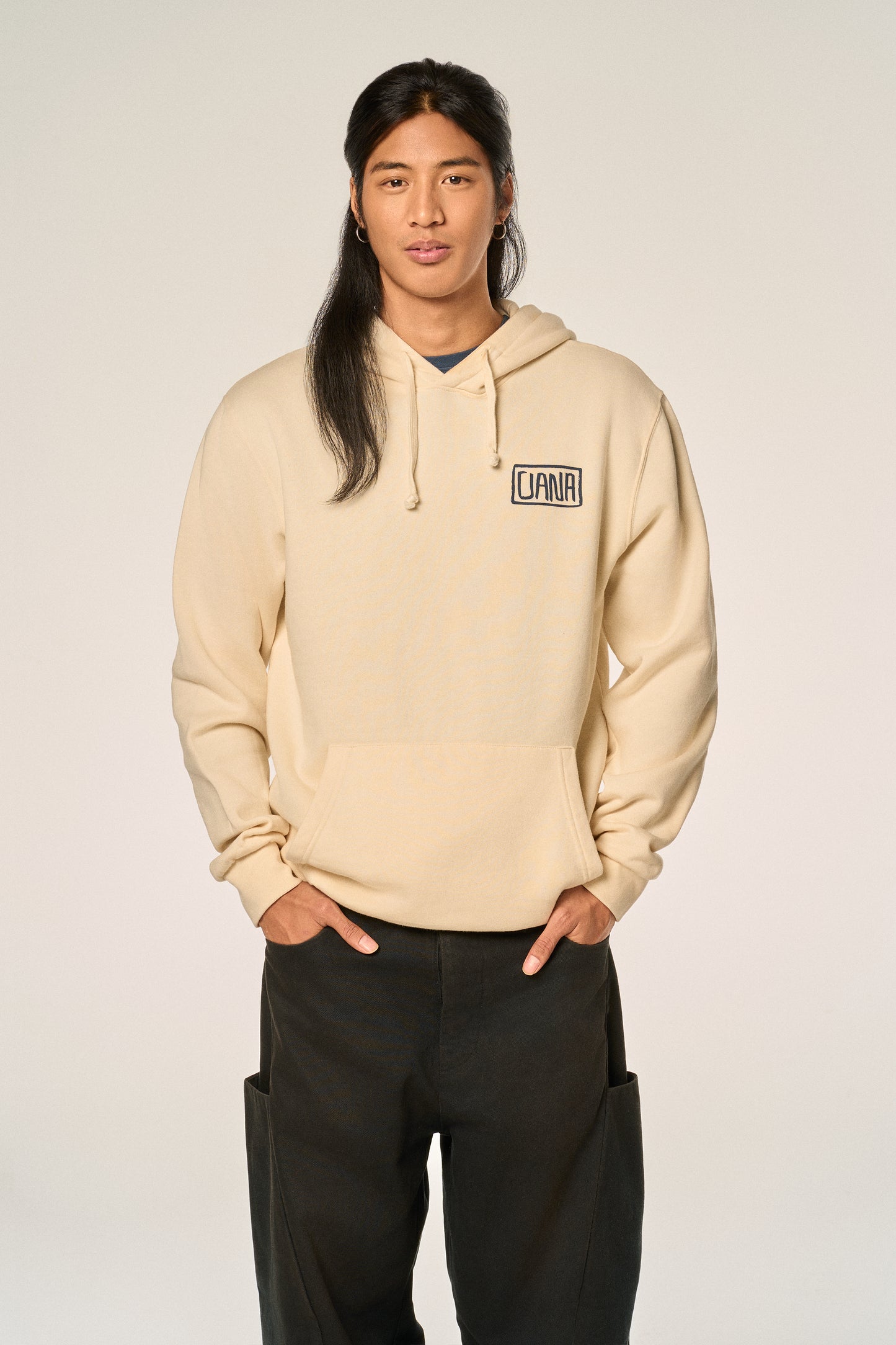 Sudadera capucha beige OANA